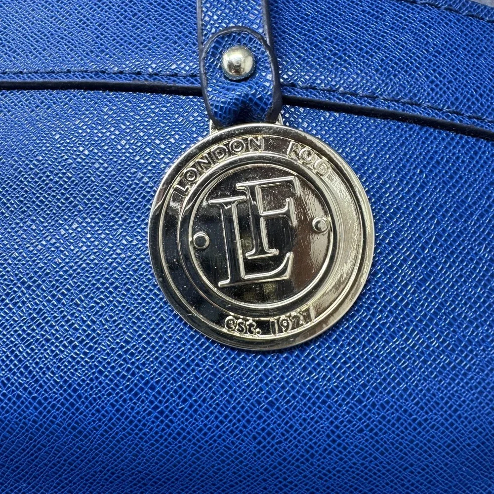London Fog Royal Blue Satchel with Gold Accent
